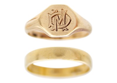 Lot 50 - Two 9ct hallmarked gold rings.