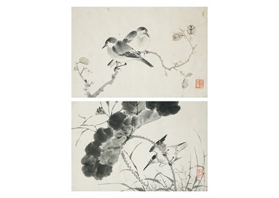 Lot 782 - Two Chinese paintings of birds, 19th century.