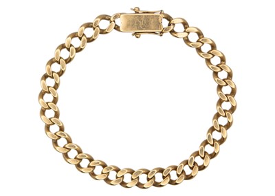 Lot 70 - A heavy 9ct hallmarked gold curb-link gentleman's bracelet.
