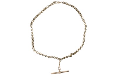 Lot 241 - A 9ct belcher link double Albert watch chain.