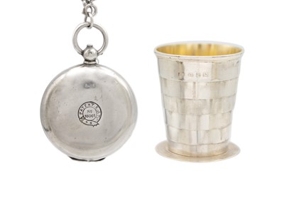Lot 89 - A Victorian silver fob with interior collapsible cup by George Unite.