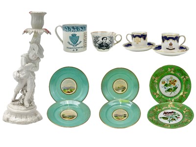 Lot 356 - Two interesting Mintons Indian Infantry coffee cups and saucers.