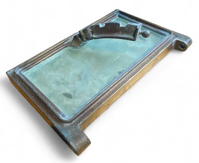 Lot 87 - A brass framed stained glass window ventilation light