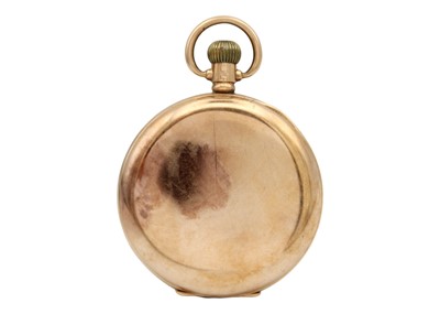 Lot 32 - A 9ct rose gold half-hunter pocket watch.