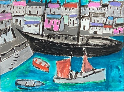 Lot 25 - Heather BRAY (XX-XXI) Harbour Acrylic Signed...
