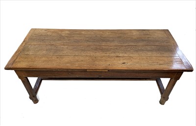 Lot 3475 - An early 18th century oak draw leaf refectory...