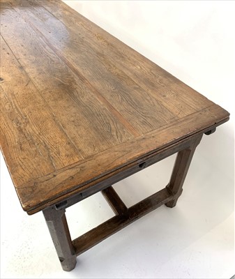 Lot 3475 - An early 18th century oak draw leaf refectory...