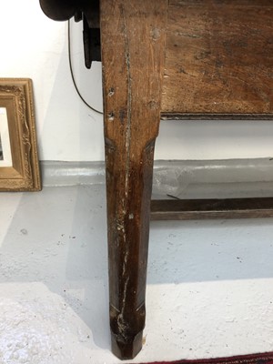 Lot 3475 - An early 18th century oak draw leaf refectory...