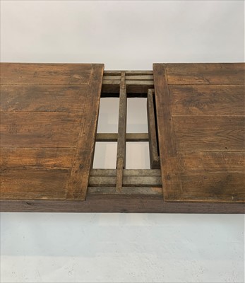 Lot 3475 - An early 18th century oak draw leaf refectory...