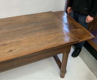 Lot 3475 - An early 18th century oak draw leaf refectory...