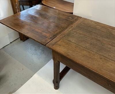 Lot 3475 - An early 18th century oak draw leaf refectory...