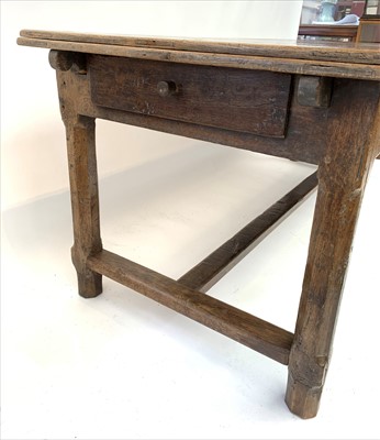 Lot 3475 - An early 18th century oak draw leaf refectory...