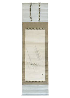 Lot 742 - A Japanese painted scroll, 19th century.