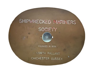 Lot 440 - A Brass Shipwrecked Mariners Society plate & Registered Tonnage plate & one other