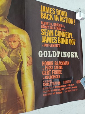 Lot 19 - James Bond Goldfinger British Quad poster.