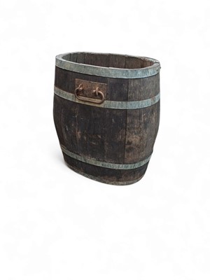 Lot 653 - A French coopered grape picker's barrel.