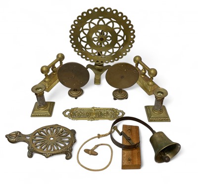 Lot 91 - A pair of Victorian brass candle reflectors.