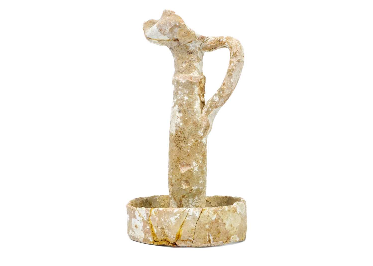 Lot 2 - A very early clay ‘stick’ oil-lamp