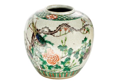 Lot 698 - A Chinese crackle glaze jar.