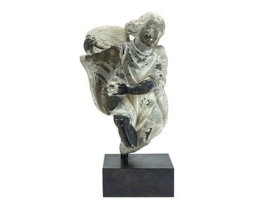 Lot 1009 - A French carved limestone fragmentary figure of an angel.