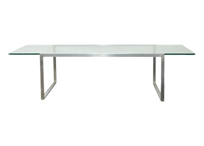 Lot 318 - A mid-century glass topped coffee table.