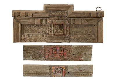 Lot 649 - An Indian carved hardwood panel.