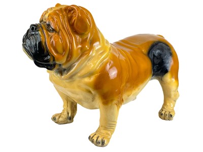 Lot 43 - A life size plaster model of a bulldog..