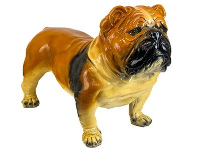 Lot 43 - A life size plaster model of a bulldog..