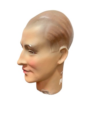 Lot 10 - A plaster male mannequin head.