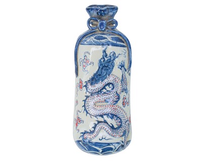Lot 738 - A Chinese blue and white pillow, in Wanli style.