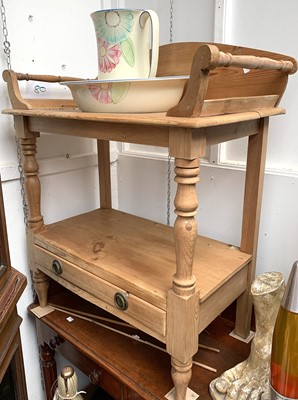 Lot 3150 - A late Victorian pine washstand two tier...