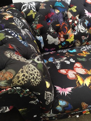 Lot 3158 - A Chesterfield style three seater sofa covered...