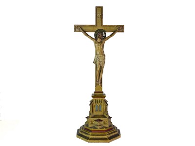 Lot 34 - A gesso and wood painted Corpus Christi.