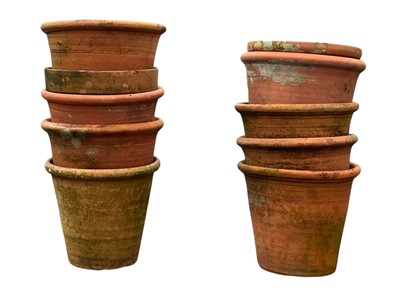 Lot 335 - Ten terracotta pots.