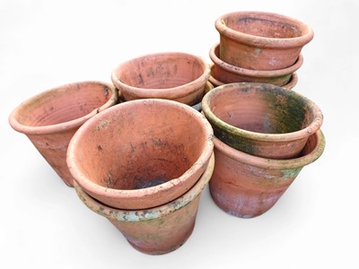 Lot 344 - Ten terracotta pots