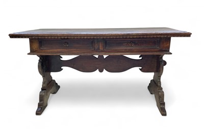 Lot 1121 - An Italian walnut writing table.