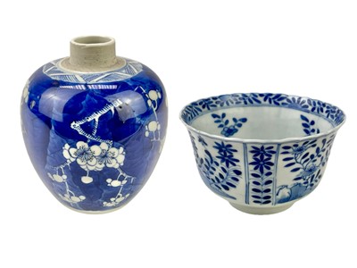 Lot 781 - A Chinese prunus pattern ginger jar, late 19th century.
