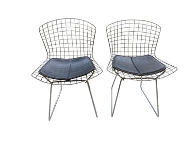 Lot 1033 - After Harry Bertoia, two chrome wire chairs.