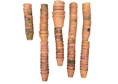 Lot 349 - A collection of assorted small terracotta plant pots.