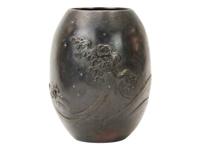 Lot 778 - A Japanese bronze ovoid vase.