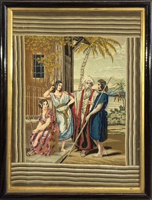 Lot 2816 - An early 20th century petit point embroidered...