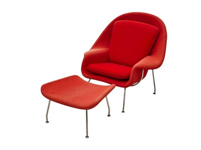 Lot 1061 - After a design by Eero Saarinen (1910-1961) A Womb chair and ottoman.
