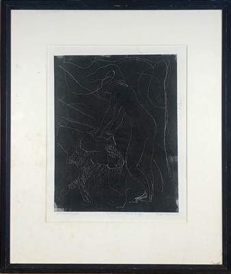 Lot 42 - Rose HILTON (1931-2019) Woman and Dog Monotype...