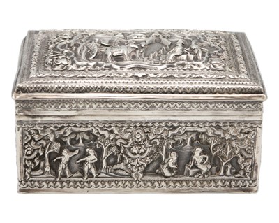 Lot 1 - A Burmese silver cigarette box.