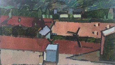 Lot 45 - Michael UPTON (1938-2002) Houses Gouache on...