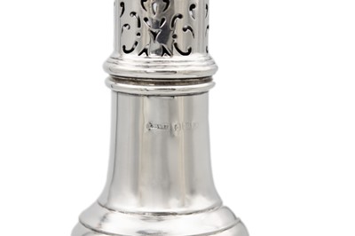 Lot 16 - A George VI silver baluster sugar caster by S. Blanckensee & Son Ltd.