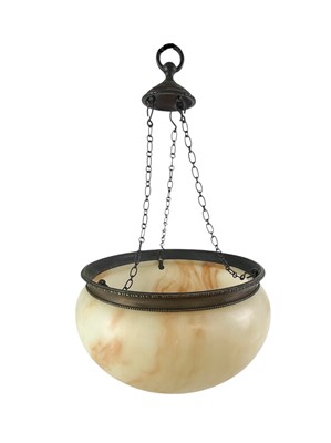 Lot 326 - A bronze mounted alabaster plaffonier.