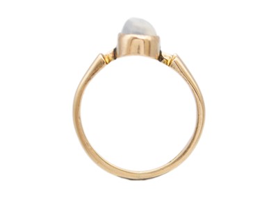 Lot 21 - A 9ct gold moonstone solitaire ring.