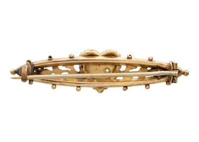 Lot 35 - Two 9k gold heart-shaped design brooches.