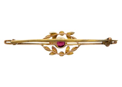 Lot 38 - A selection of two gold bar brooches.